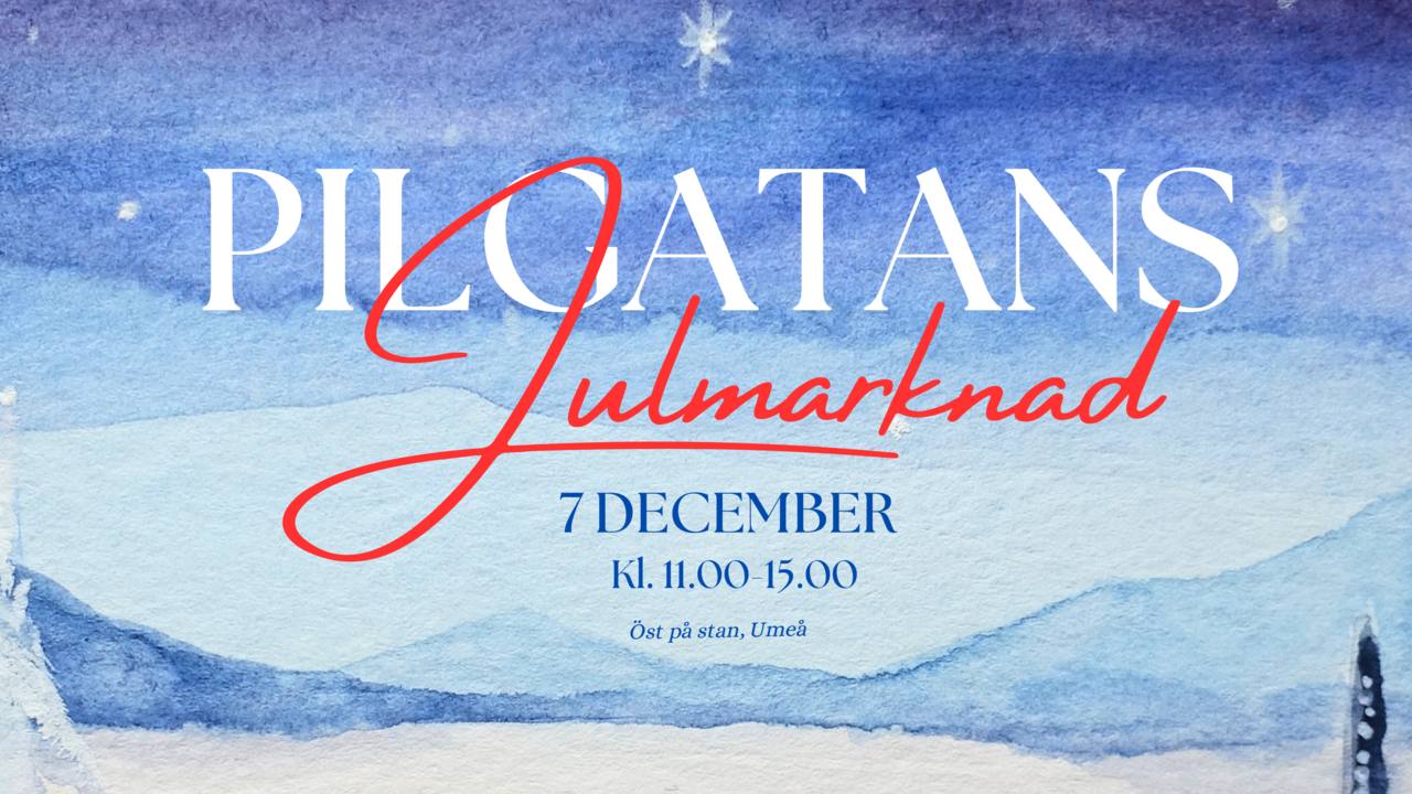 Banner för Pilgatans julmarknad 2024.