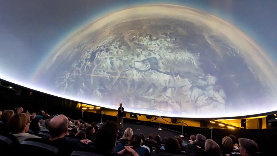 A planetarium show in the Dome theater