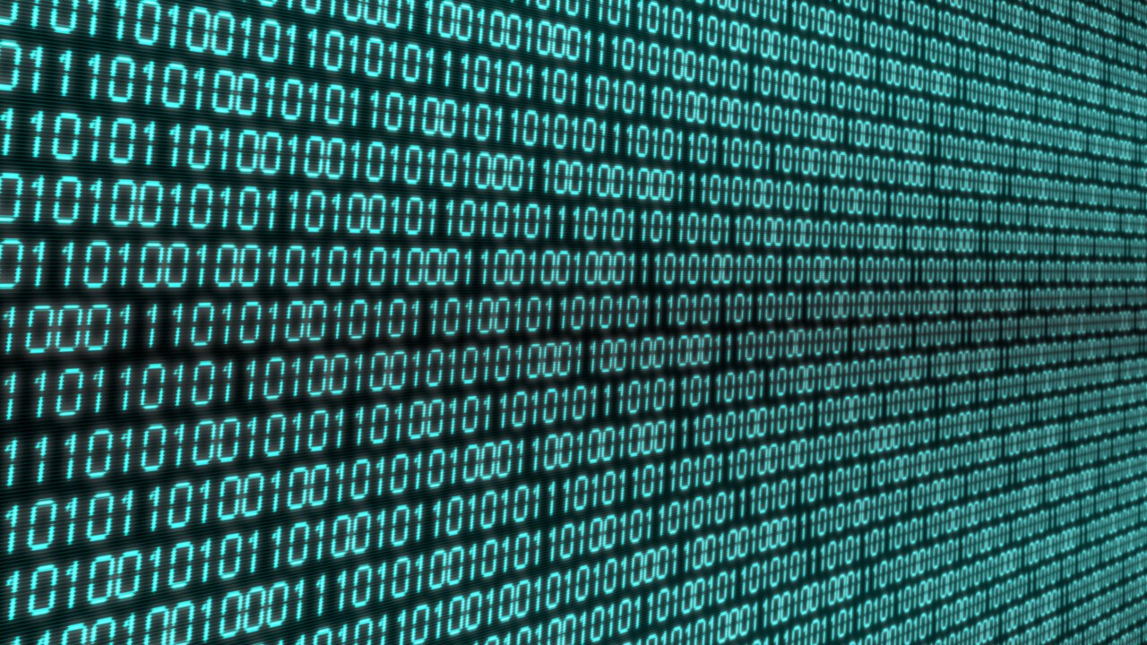 Datorsk&auml;rm med bin&auml;r kod.