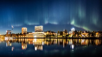 Norrsken över Umeå