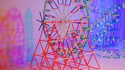 A ferris wheel and a roller coaster built in 4DFrame