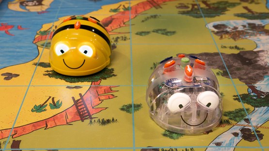 Two Beebots on a Umeå map